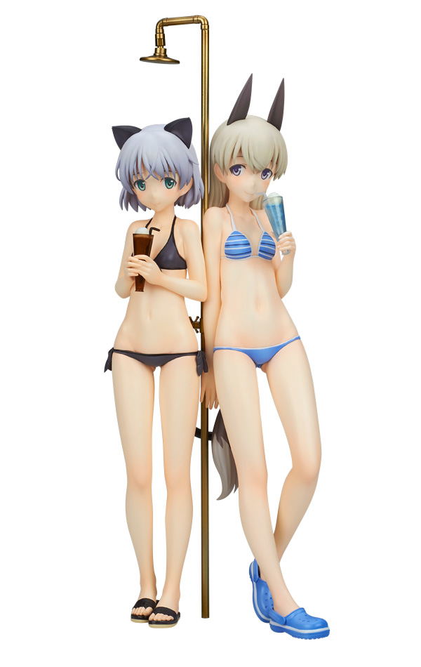 Strike Witches 2 1/8 Pre-Painted PVC Figure: Sanya & Eila Swimsuit Ver. image 1