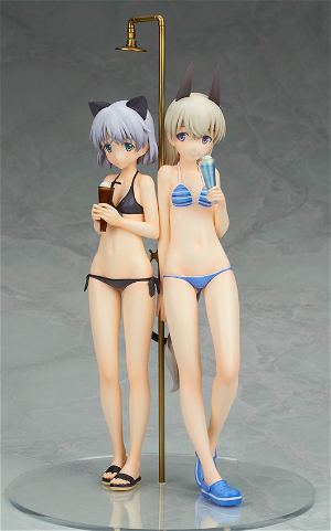 Strike Witches 2 1/8 Pre-Painted PVC Figure: Sanya & Eila Swimsuit Ver.