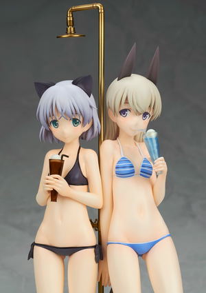 Strike Witches 2 1/8 Pre-Painted PVC Figure: Sanya & Eila Swimsuit Ver._