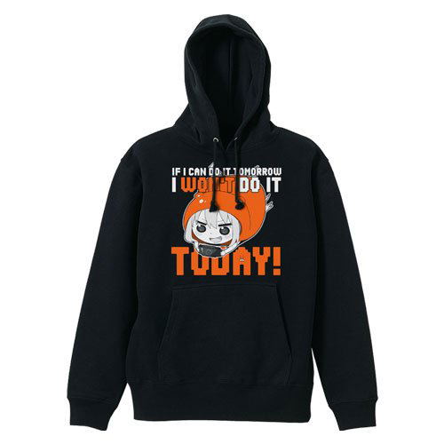 Himouto! Umaru-chan Hoodie Black L: I Won't Do It Today! image 1