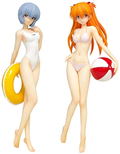 Beach Queens Evangelion 1/10 Scale Pre-Painted Figure: Ayanami Rei & Soryu Asuka Langley Comic Ver. Set thumbnail 1
