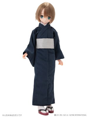 Pureneemo 1/6 Scale Original Costume XS Size: Boys Kimono/Hakama Set -Yugasumi- (Navy)_