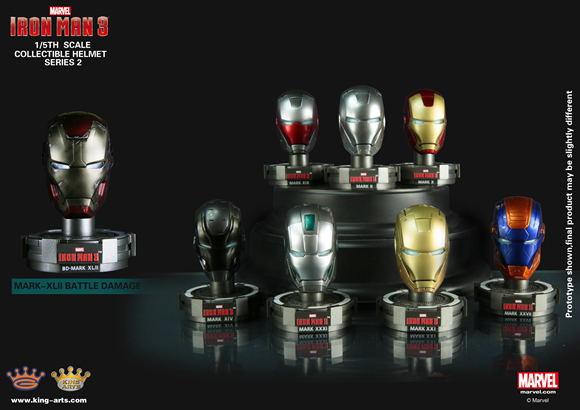 King Arts Iron Man 1/5 Deluxe Helmet Series 2 (Set of 8 pieces) image 1