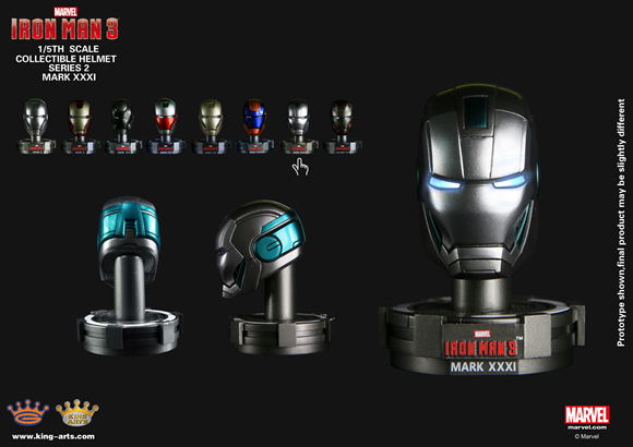 King Arts Iron Man 1/5 Deluxe Helmet Series 2 (Set of 8 pieces) image 15