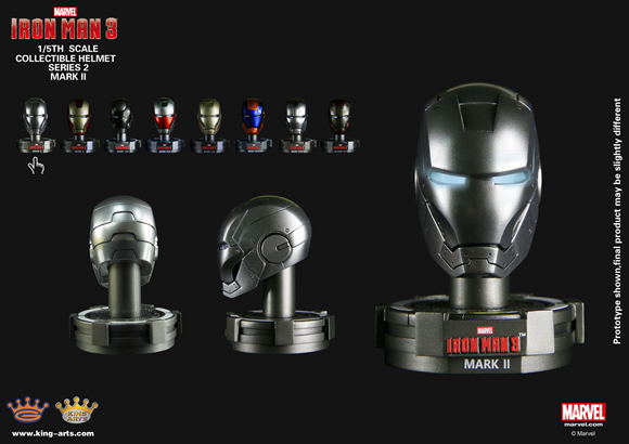 King Arts Iron Man 1/5 Deluxe Helmet Series 2 (Set of 8 pieces) image 3