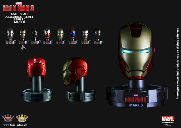 King Arts Iron Man 1/5 Deluxe Helmet Series 2 (Set of 8 pieces) image 5