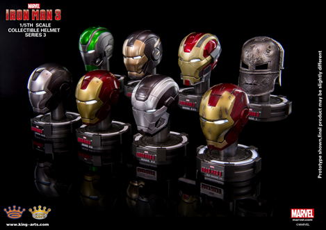 King Arts Iron Man 1/5 Deluxe Helmet Series 3 (Set of 8 pieces) image 1
