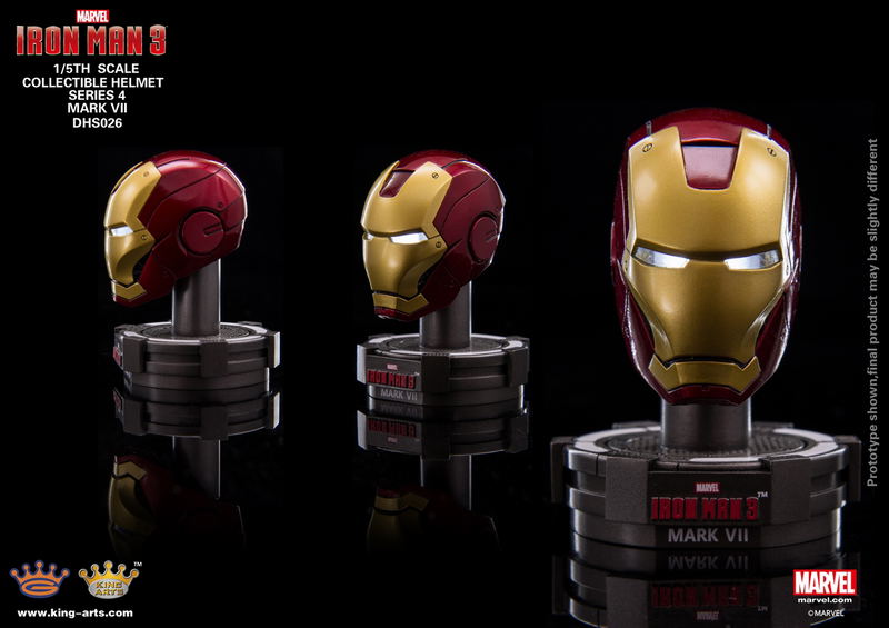 King Arts Iron Man 3 1/5 Deluxe Helmet Series 4 (Set of 8 pieces) image 2