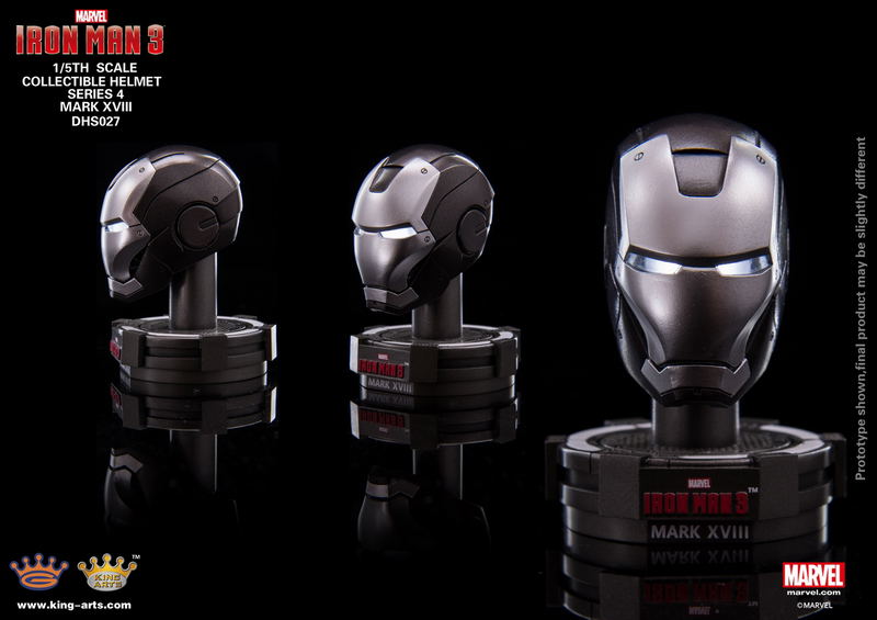 King Arts Iron Man 3 1/5 Deluxe Helmet Series 4 (Set of 8 pieces) image 3