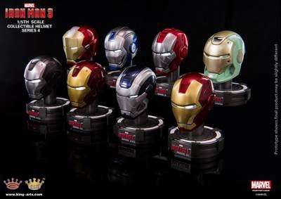 King Arts Iron Man 3 1/5 Deluxe Helmet Series 4 (Set of 8 pieces) image 4