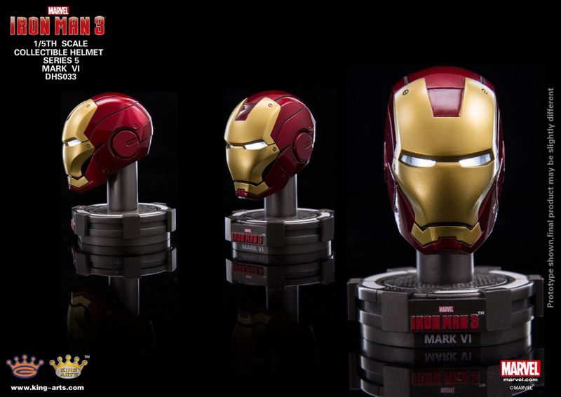 King Arts Iron Man 3 1/5 Deluxe Helmet Series 5 (Set of 8 pieces) image 2