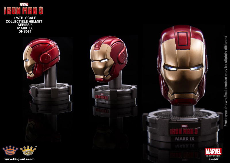 King Arts Iron Man 3 1/5 Deluxe Helmet Series 5 (Set of 8 pieces) image 3