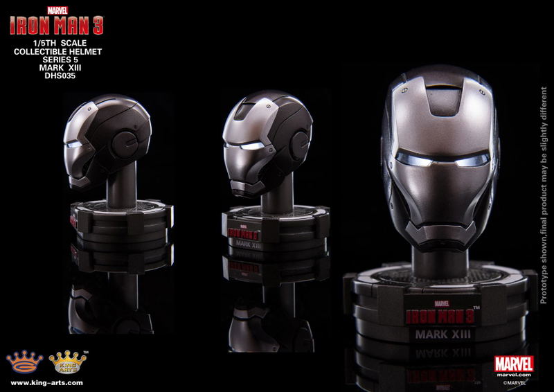 King Arts Iron Man 3 1/5 Deluxe Helmet Series 5 (Set of 8 pieces) image 4