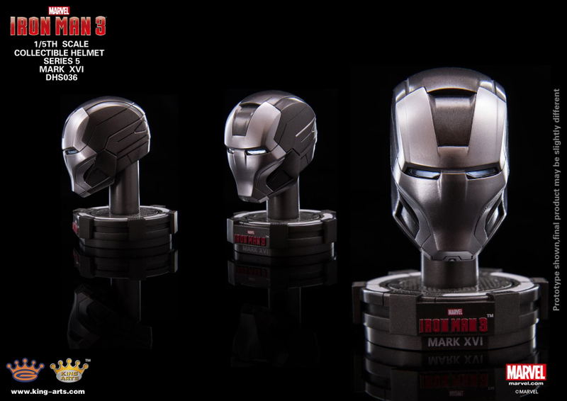 King Arts Iron Man 3 1/5 Deluxe Helmet Series 5 (Set of 8 pieces) image 5