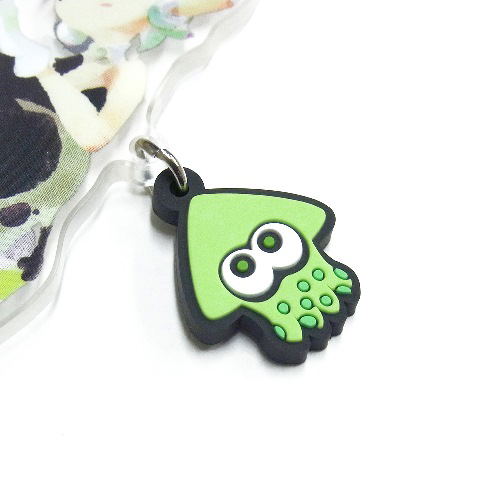 Splatoon Acrylic Key Chain with Squid Rubber: Hotaru & Judge-kun