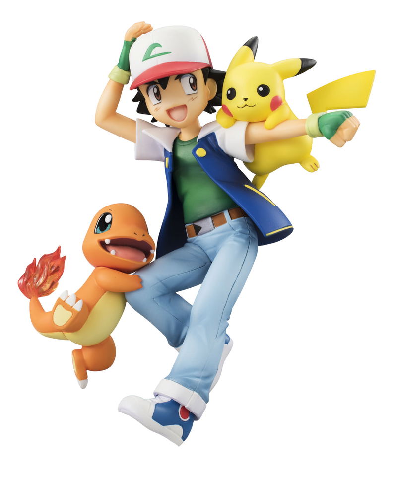G.E.M. Series Pocket Monsters Pre-Painted Figure: Ash & Pikachu & Charmander (Re-run) image 1