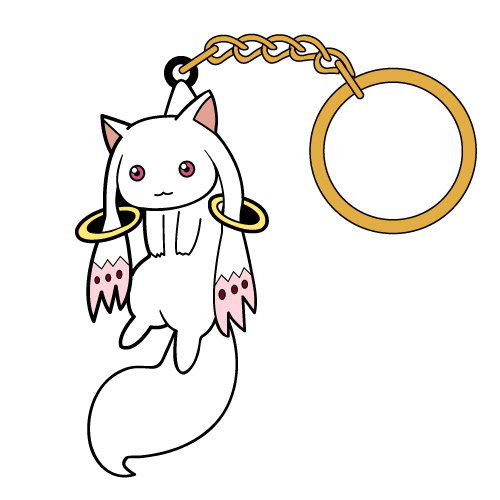 Puella Magi Madoka Magica The Movie Part 3 Rebellion Tsumamare Key Ring: Kyubey (Re-run) image 1