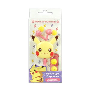 Pokemon Diecut Reel Type Stereo Earphones: Soft Color/Pikachu_