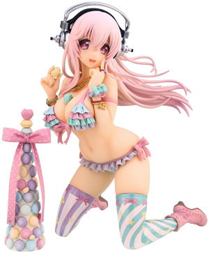 SoniAni Super Sonico The Animation 1/7 Scale Pre-Painted Figure: Super Sonico with Macaroon Tower_