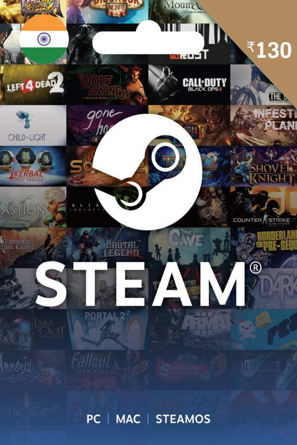 Steam Gift Card (INR 130 | For INR Currency Only) <span class="ext" style="background-color: #2a475e; color: #FFFFFF;">STEAM</span> <span class="ext ext_digital">digital</span> image 1