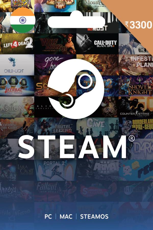 Steam Gift Card (INR 3300 | For India Currency Only) <span class="ext" style="background-color: #2a475e; color: #FFFFFF;">STEAM</span> <span class="ext ext_digital">digital</span> image 1