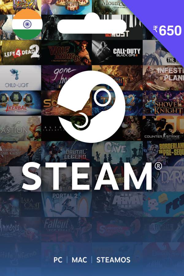 Steam Gift Card (INR 650 | For India Currency Only) <span class="ext" style="background-color: #2a475e; color: #FFFFFF;">STEAM</span> <span class="ext ext_digital">digital</span> image 1