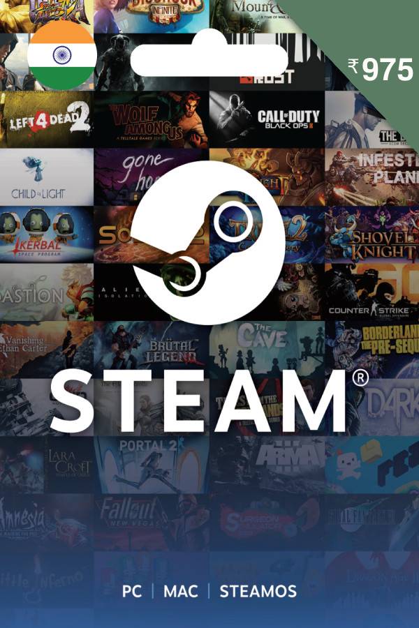 Steam Gift Card (INR 975 | For India Currency Only) <span class="ext" style="background-color: #2a475e; color: #FFFFFF;">STEAM</span> <span class="ext ext_digital">digital</span> image 1