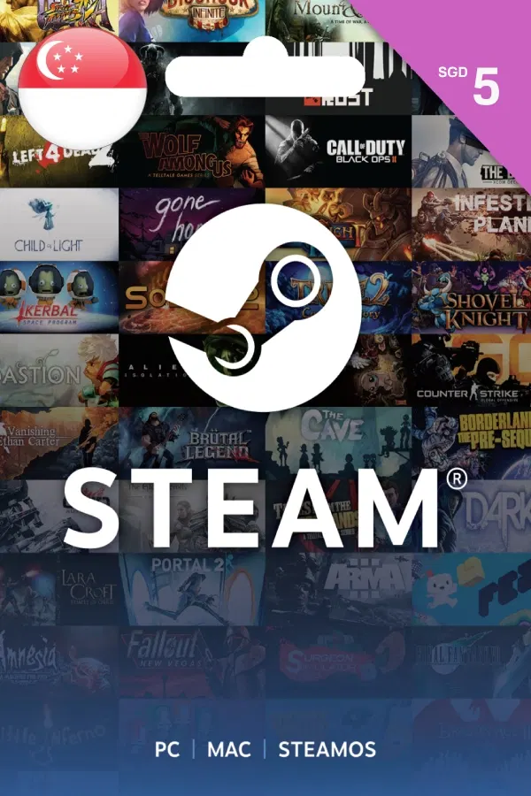 Steam Gift Card (SGD 5 | For SGD Currency Only) <span class="ext" style="background-color: #2a475e; color: #FFFFFF;">STEAM</span> <span class="ext ext_digital">digital</span> image 1