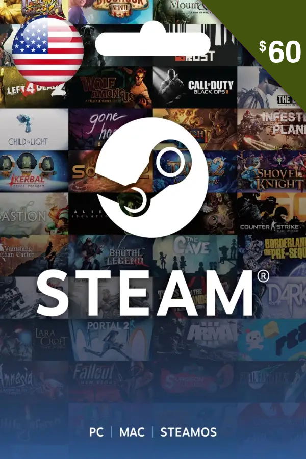 Steam Gift Card (USD 60 | For USD Currency Only) <span class="ext" style="background-color: #2a475e; color: #FFFFFF;">STEAM</span> <span class="ext ext_digital">digital</span> image 1