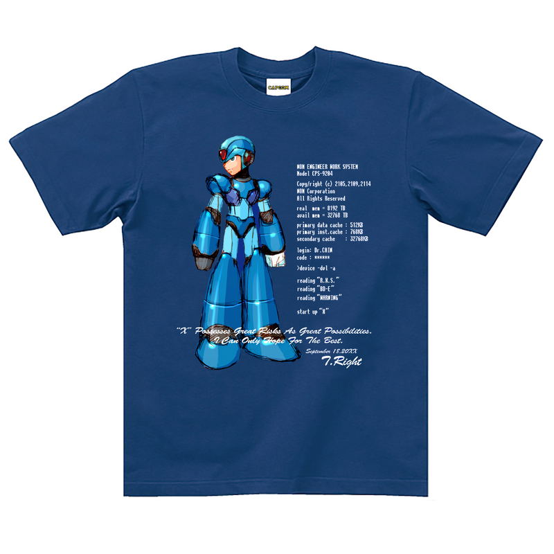 Rockman X T-shirt: X Blue (M Size) image 1
