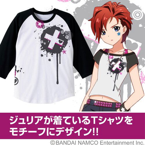 The Idolm@ster Million Live! T-shirt: Julia Raglan White x Black (S Size) image 3