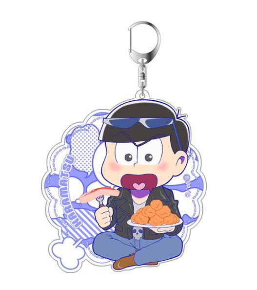 Osomatsu-san Original Illustration Mogumogu Acrylic Key Chain: Karamatsu image 1