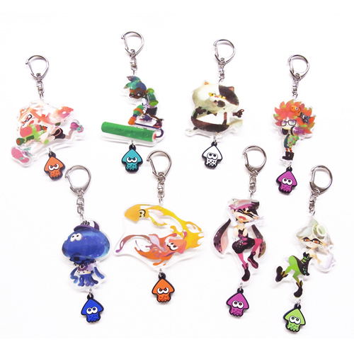 Splashtag Keychains Splatoon Acrylic Key Chain with Squid Rubber Vol. 3 (Set of 8 pieces)