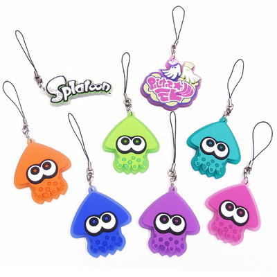 Splatoon Squid Rubber Strap (Set of 8 pieces)