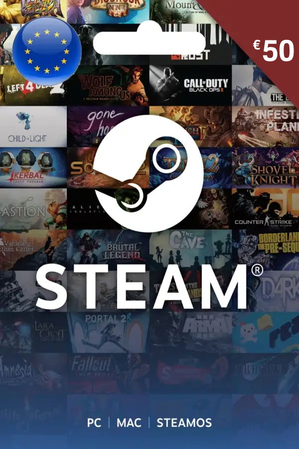 Steam Gift Card (EUR 50 | For EUR Currency Only) <span class="ext" style="background-color: #2a475e; color: #FFFFFF;">STEAM</span> <span class="ext ext_digital">digital</span> image 1