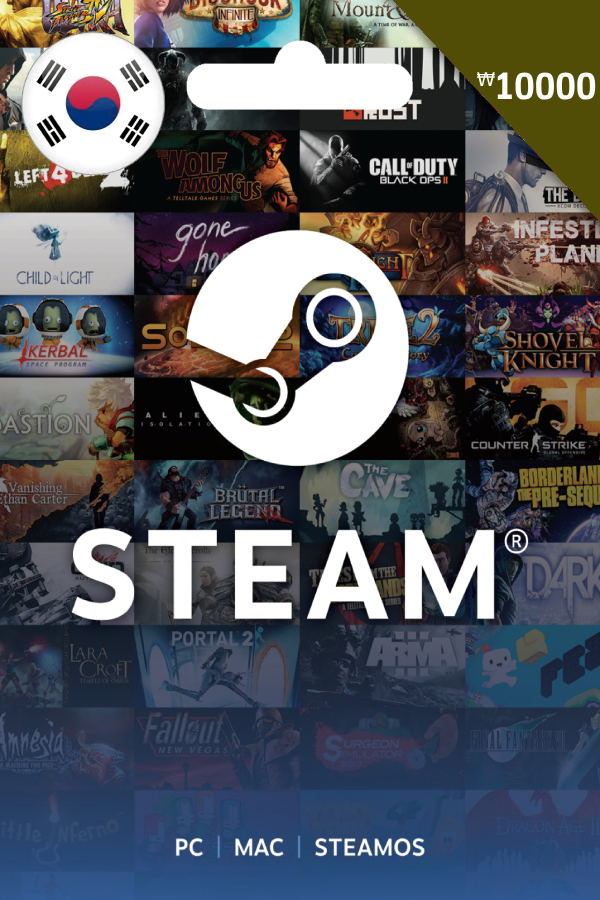 Steam Gift Card (KRW 10000 | For Korea Currency Only) <span class="ext" style="background-color: #2a475e; color: #FFFFFF;">STEAM</span> <span class="ext ext_digital">digital</span> image 1