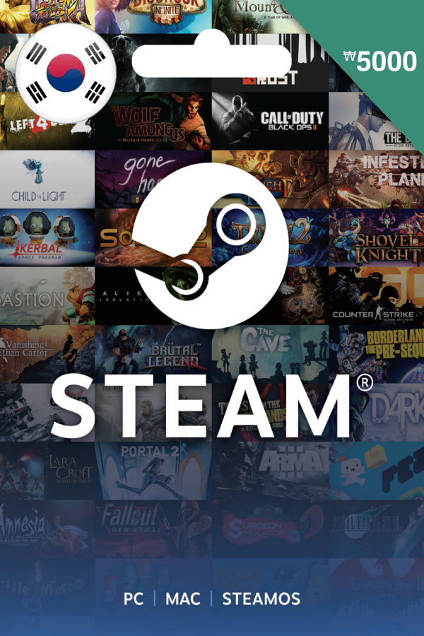 Steam Gift Card (KRW 5000 | For Korea Currency Only) <span class="ext" style="background-color: #2a475e; color: #FFFFFF;">STEAM</span> <span class="ext ext_digital">digital</span> image 1