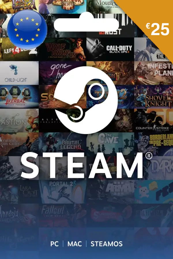 Steam Gift Card (EUR 25 | For EUR Currency Only) <span class="ext" style="background-color: #2a475e; color: #FFFFFF;">STEAM</span> <span class="ext ext_digital">digital</span> image 1