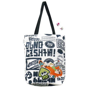 Splatoon Ikasu Tote Bag with Can Badge (Graffiti)_