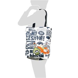 Splatoon Ikasu Tote Bag with Can Badge (Graffiti)