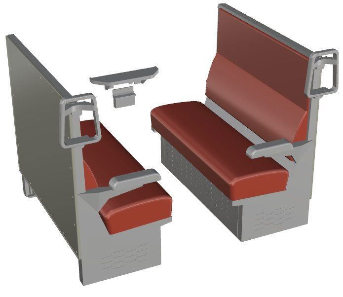 Railway Accessories Series 1/12 Scale: EK-12 Box Seat Red (Kit Type) image 1