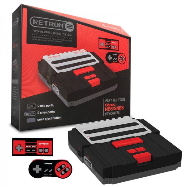 SNES/ NES Hyperkin RetroN 2 Gaming Console (Black) image 1