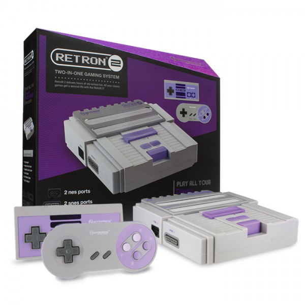 SNES/ NES Hyperkin RetroN 2 Gaming Console (Gray) image 1