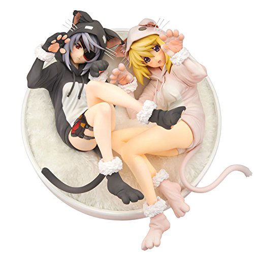 IS Infinite Stratos 1/7 Scale Pre-Painted Figure: Laura & Charlotte Nekomimi Pajama image 1