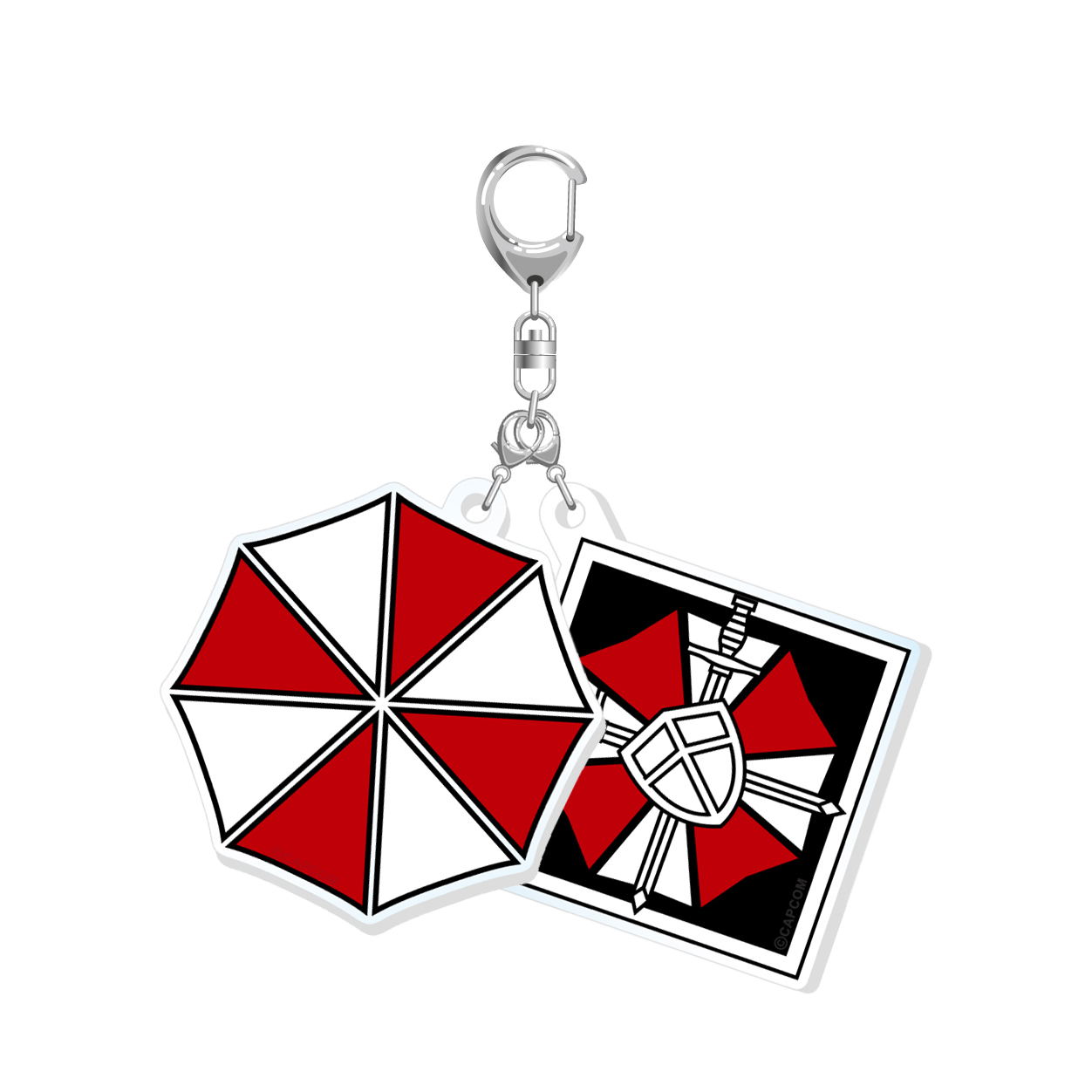 Biohazard Double Acrylic Keychain: Umbrella