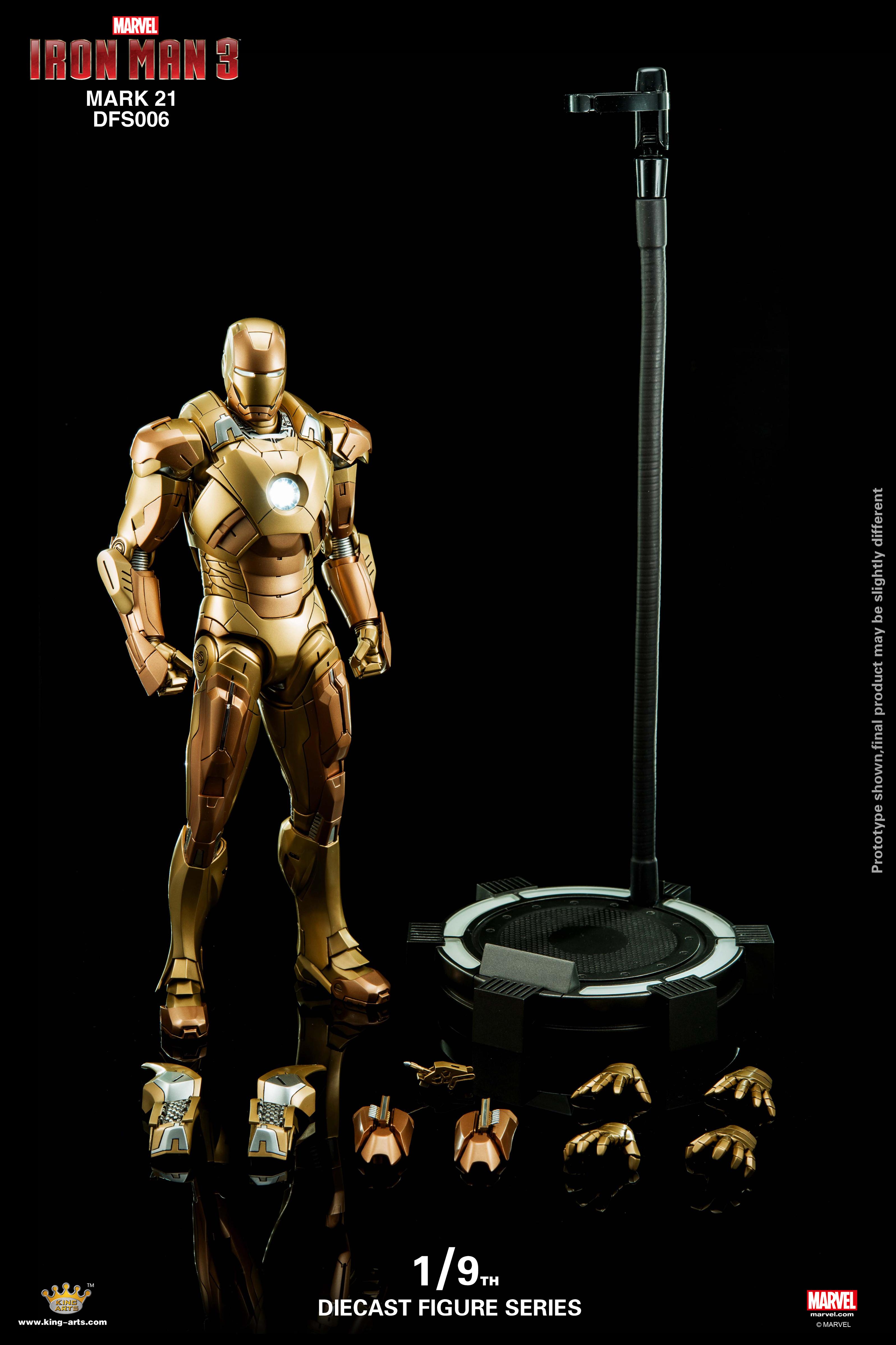 KingArts キングアーツ アイアンマン3/ アイアンマン マーク21 King Arts Iron Man 3 1/9 Diecast Figure Series: Iron Man Mark 21