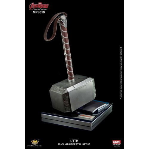 King Arts 1/1 Movie Props Series Avengers Age of Ultron: Thor Hammer Mjolnir & Mark 43 Armor Set (Pedestal Style) image 2