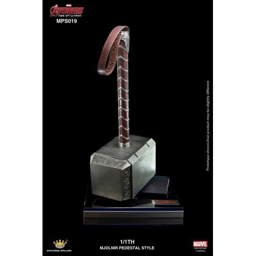 King Arts 1/1 Movie Props Series Avengers Age of Ultron: Thor Hammer Mjolnir & Mark 43 Armor Set (Pedestal Style) image 3