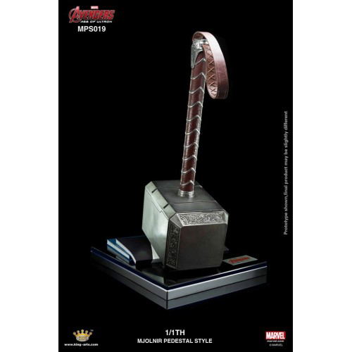 King Arts 1/1 Movie Props Series Avengers Age of Ultron: Thor Hammer Mjolnir & Mark 43 Armor Set (Pedestal Style) image 4