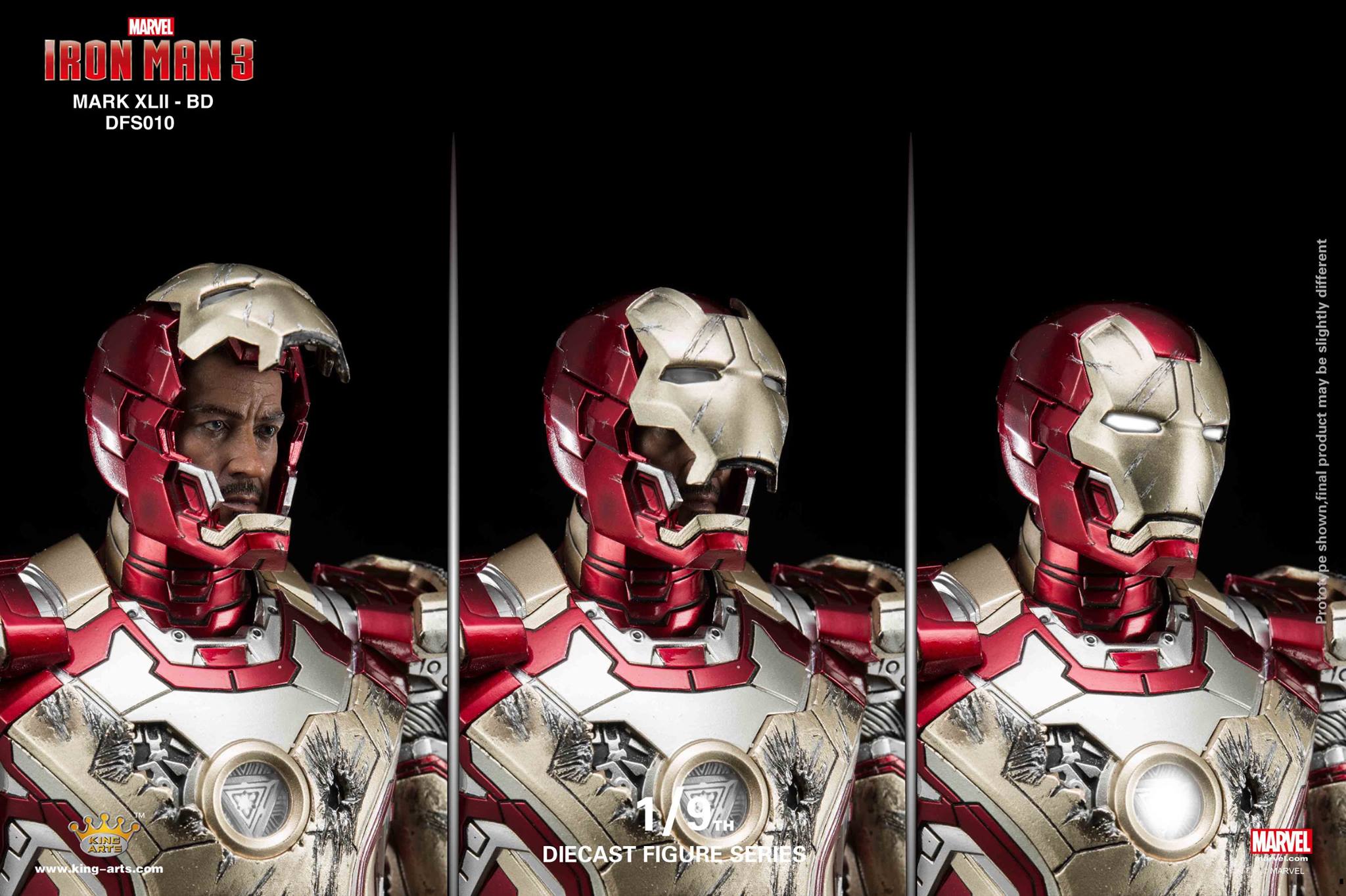 King Arts Iron Man 3 1/9 Diecast Figure Series: Iron Man Mark XLII ...